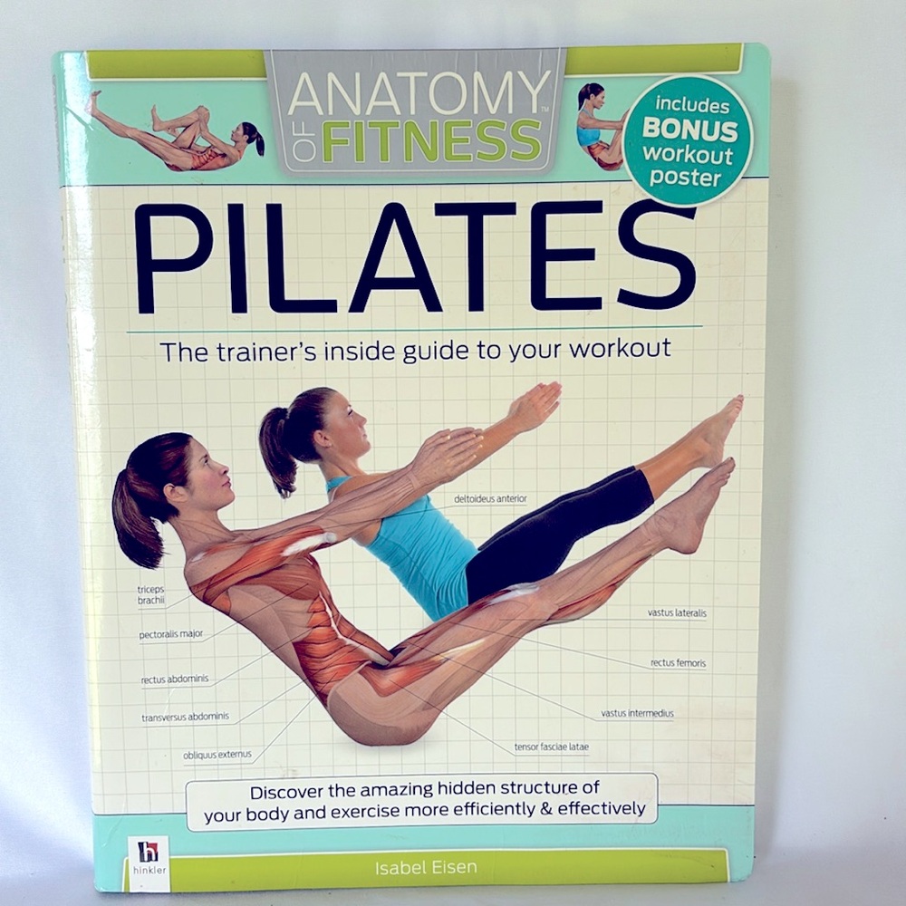 PRE-OWNED Anatomy to Fitness Pilates Guide To Your Workout Book & Workout Poster - Picture 3 of 8